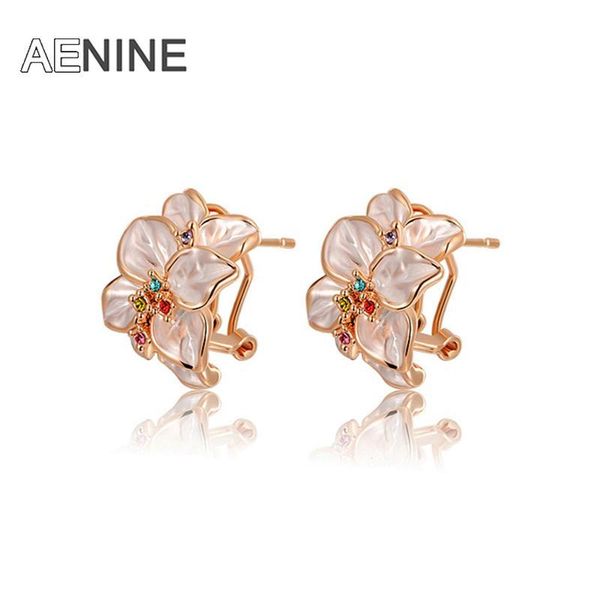 

fashion new arrival genuine austrian crystal rose ear clip women trendy earrings chrismas /birthday gift l2020022420, Golden;silver