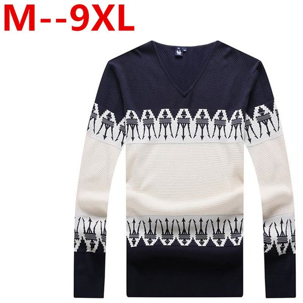 

9xl 8xl 7xl 6xl korean version new fashion winter pullover men v-neck knitted sweater trend high-quality and, White;black