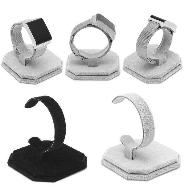 

velvet c type design jewelry bracelet bangle watch display rack stand holder new, Black;blue