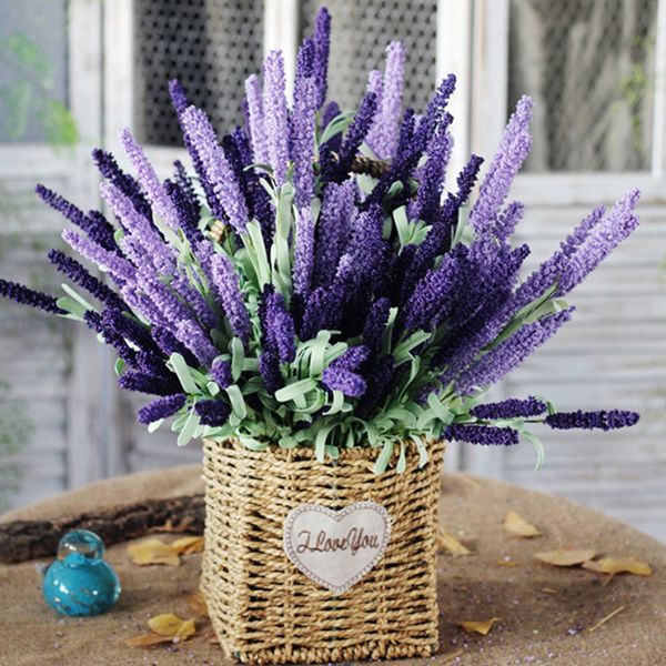 

simulation flower provence lavender 12 heads flowers pe foam flowers artificial plant adornment home wedding decoration