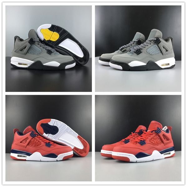 

cool grey fiba basketball shoes 4s 2019 designer upper leather mens fashion brand og sports sneakers quality