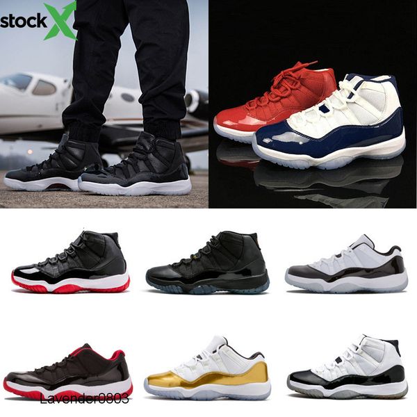 

basketball shoes 11 prom night 11s space jam navy gum varsity red gamma blue infrared concord legend blue sneaker, Black