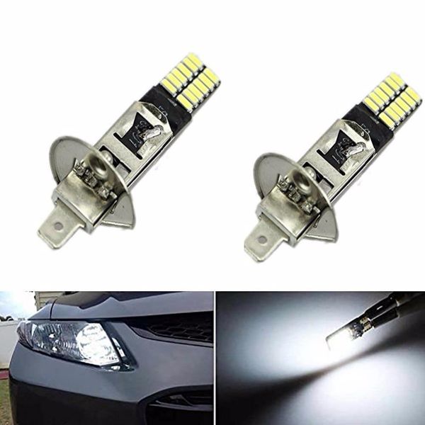 

adeeing 2pcs h1 12v 24led 6500k smd4014 bulbs super bright for car fog lights driving light for auto led replacement