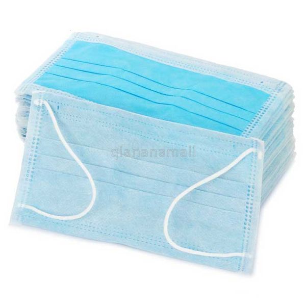 

3 слоя одноразовых лиц толстые маски с earloops для красоты 50pcs домащние удобной маски на склад (синий маска) 0e88