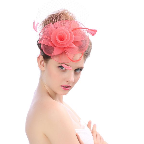 

british style feather ladies headwear summer party temperament hair accessories hn168