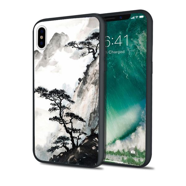 

fundas chinese painting case for iphone 11 pro xs max xr 8 7 6s plus 5s se 5 case soft silicone cover.