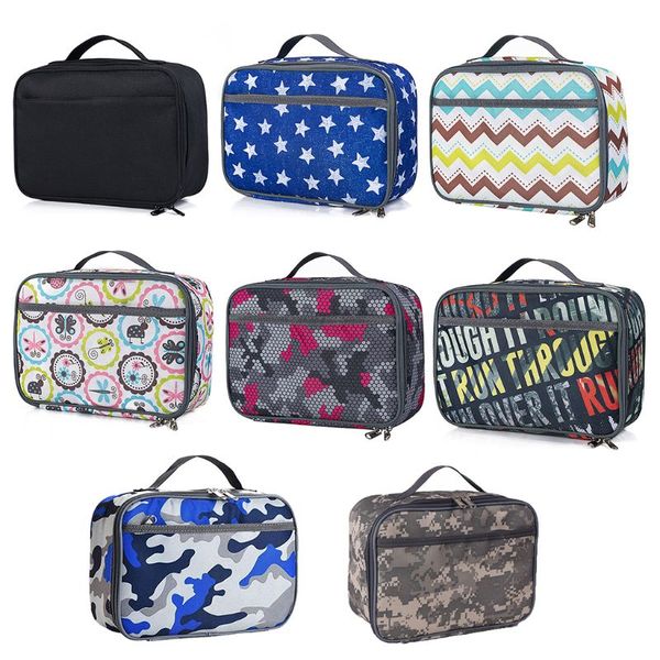 

durable insulated lunch box tote reusable cooler bag, Blue;pink