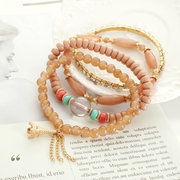 

vintage multilayer tassel bracelets for women bohemian seed stone bead bracelets & bangles pulsera ladies jewelry party, Black