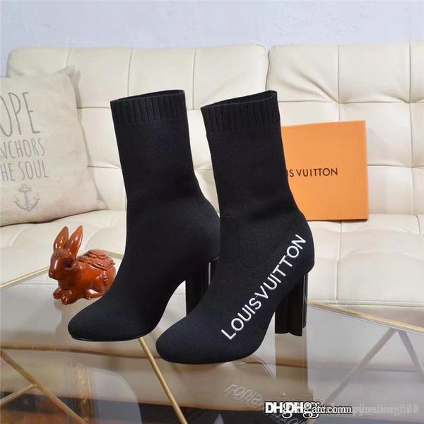 

designer boots luxury shoes silhouette elastic boot designer shoes luxury boots designer fashion luxury 2020 brand women shoes in, Black
