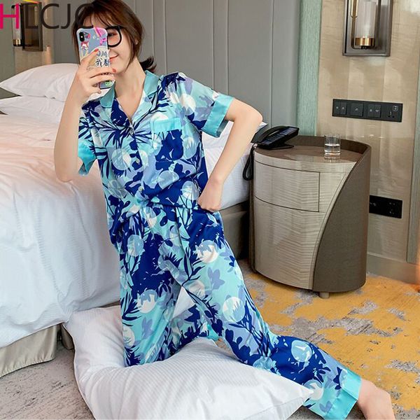 

women's sleepwear women girl silk satin pajamas set pyjama femme nightwear loungewear homewear printing comfortable soft high quality, Black;red