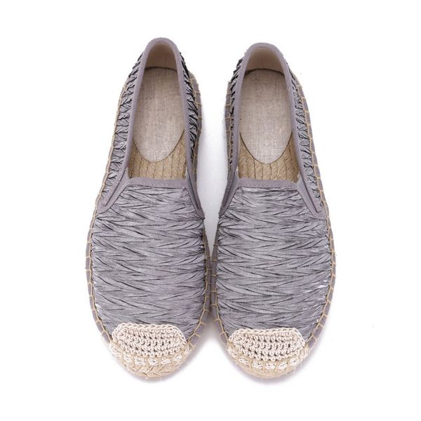 

2020 new spring round toe rope lady flats loafers shoes summer women flats espadrilles shoes swing slip on straw fisherman, Black