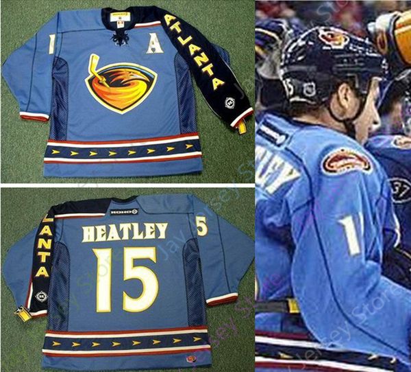 

custom dany heatley atlanta thrashers 2003 ccm throwback hockey jersey, Black;red