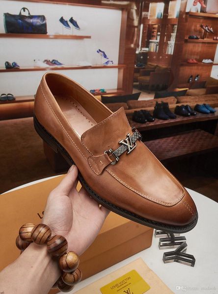 

2020 spring autumn men business dress shoes round toe shoe for wedding low hell black blue slip on party shoes man luxury casual shoe yecq3