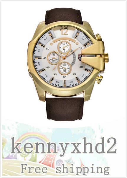 

men's watch belt large dial explosion quartz watch, Slivery;brown