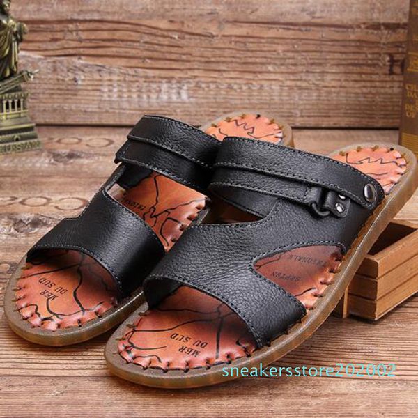 

slides open toe shoes brown native casual slip on fashion beach flat waterproof water slippers mens sandals 2019 summer outdoor s22, Black
