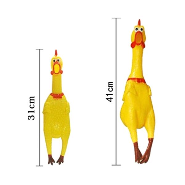 

17cm 31cm 41cm funny yellow plastic shrilling chicken pet dog training toys squeeze squeak squeaker chew screaming pets toy gift dog trainin