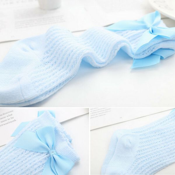 

ребёнки 3/4 knee high испанский стиль plain ребристые чулки 0-3 лет детские mesh cute гетры, Blue