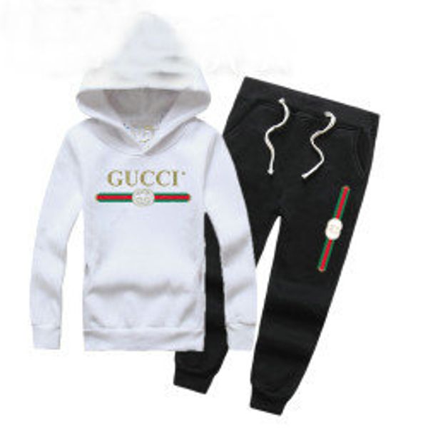 

детские дизайнерские комплекты 2-7т детские толстовки и штаны 2шт. наборы для детей спортивные комплекты мальчики и девочки зимние пальто, White