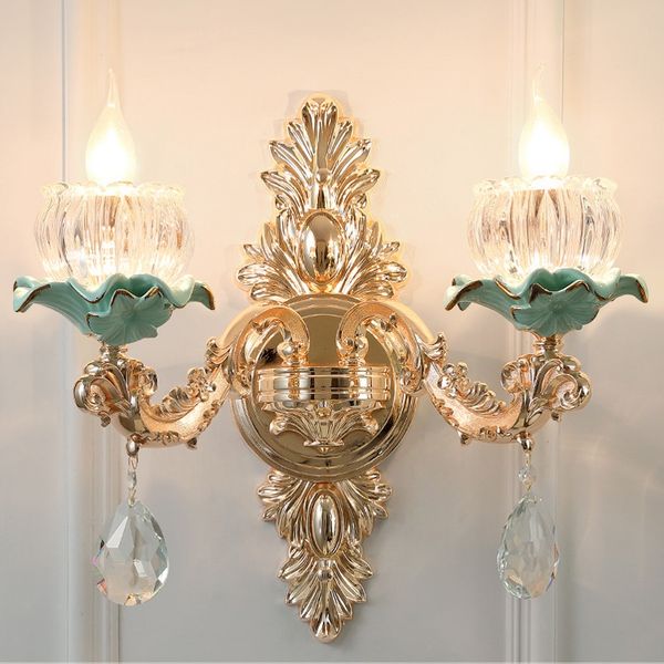 

european crystal wall lamp living room bedroom bedside wall lamp modern led wall lamps background aisle corridor fixture