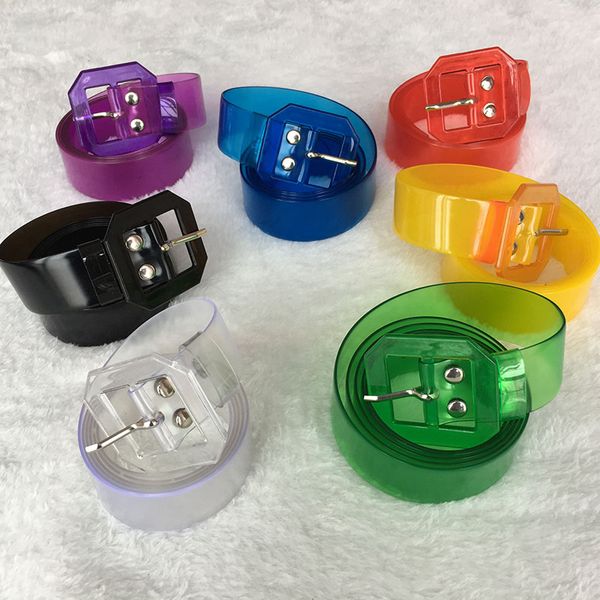 

multi-color transparent plastic belts for woman buckle belts for jeans pants 2018 summer fashion stylish skinny casual waist, Black;brown