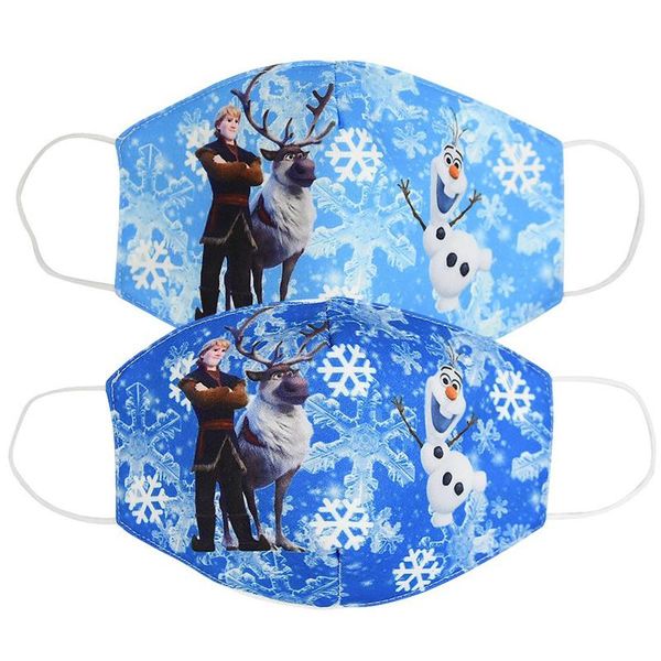 

snow queen mask cotton kids masks children's cartoon printed cover dust-proof and breathable anti pollution mask koqih, Blue