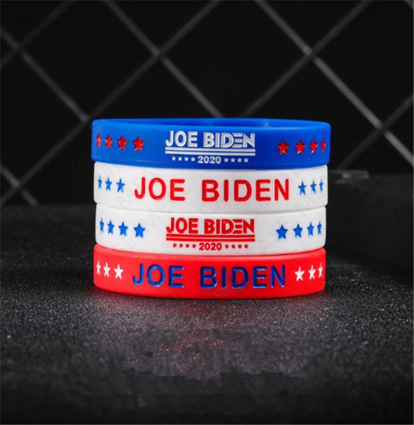 

joe biden for president bracelet silicone bangles for women men 2020 usa america voting rubber wristband solid color jewerly gifts d7211, Red;brown
