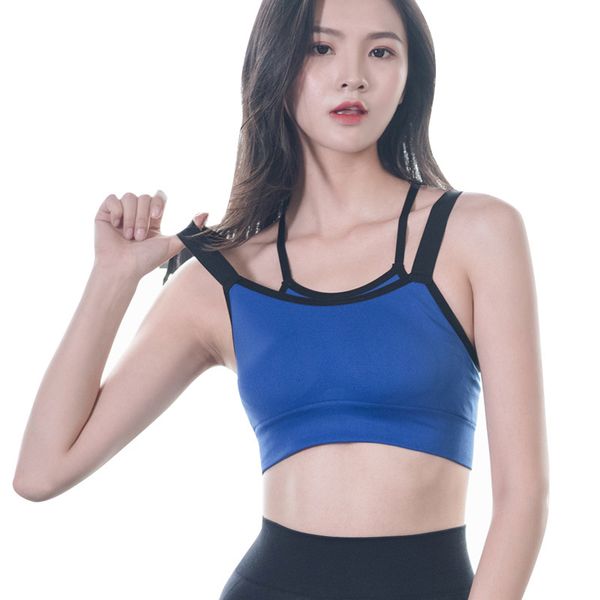 

beautiful back on both shoulders bra women adjustable shock-proof gathered quick-drying non-steel ring underwear vests, White