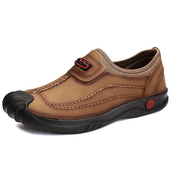 

new first layer cowhide set foot outdoor fashion wear-resistant non-slip casual shoes, Black