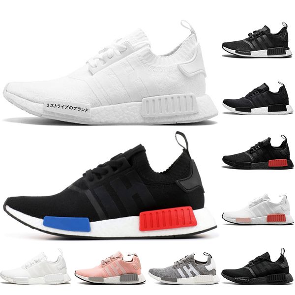 

with socks new luxury runner r1 mesh triple black white og cream salmon men women running shoes sneakers primeknit sports sneakers 36-45
