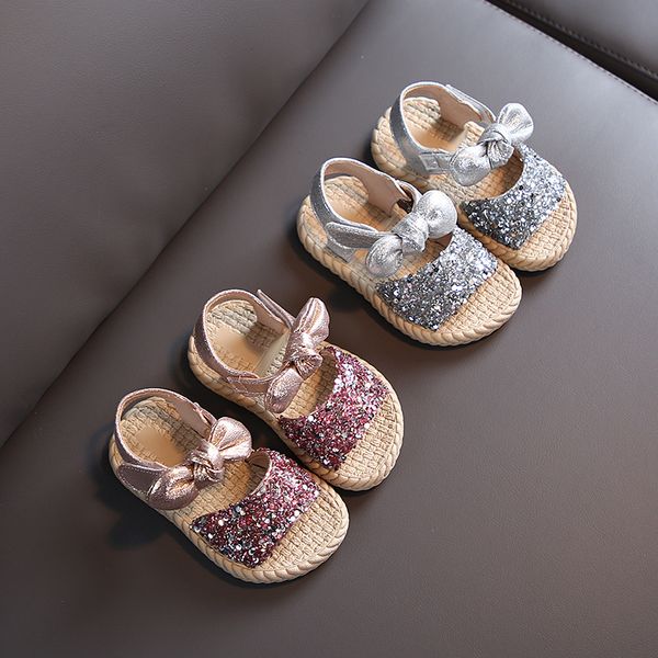 

summer girls sandals rhinestone princess beach shoes baby 1-3 years old children's shoes little girl shoes t200427, Black;red