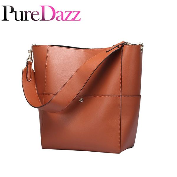 

women bag brand designer hobo bag wide strap shoulder cow leather bucket for ladies vintage crossbody
