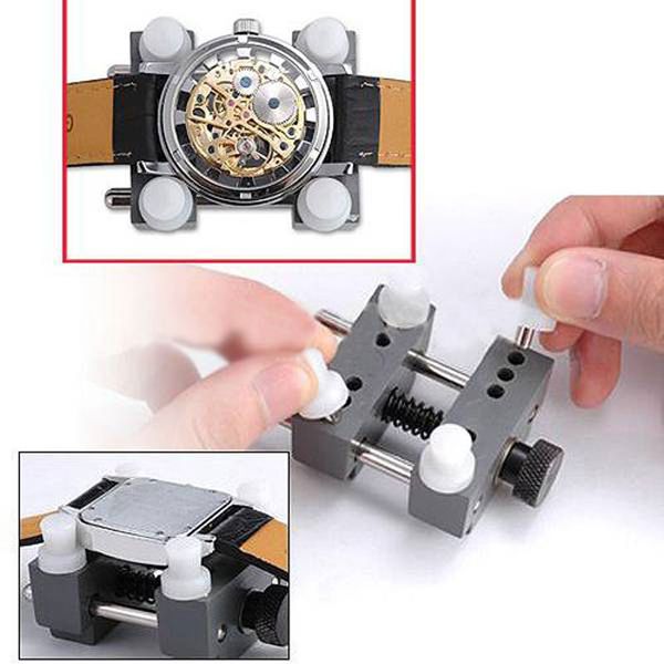 

different price adjustable plastic watch case back opener repair remover holder watchmaker tool black&white
