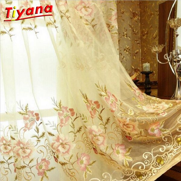 

european embroidered blackout curtains for living room window curtains for bedroom luxury peony new wp231 *15