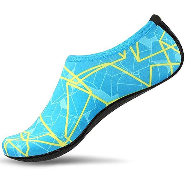 

эко-красочные летние новые женщины водные туфли аква тапочки для пляжа скольжения на аквапарк сандалии сандалии слайды размер 5-11, Blue;gray