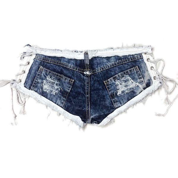 

jeans elastic broken holes denim fabric ladies pencil pants women denim jeans low waist super mini shorts pants 19jul26, Blue