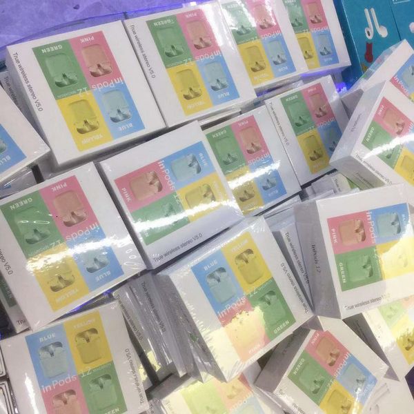 

Wirele bluetooth headphone i12 tw inpod 12 macaron v5 0 tereo cell phone earphone port weatproof headphone touch earbud pop up