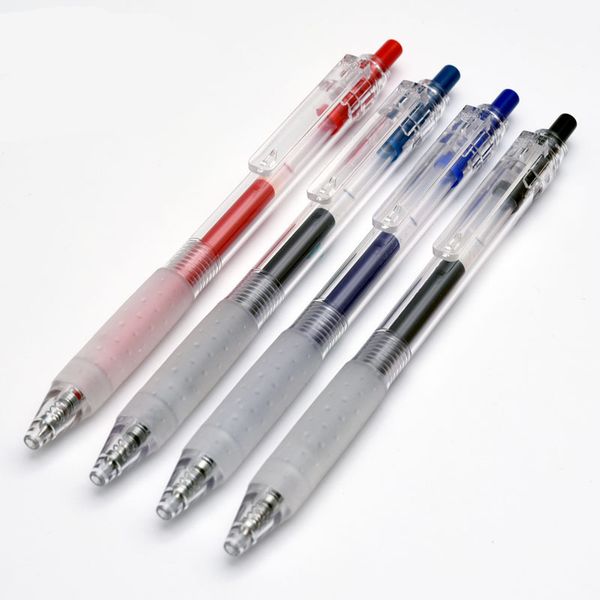 

10pcs/box kaco keybo transparent click gel pen 0.5mm black/blue/black-blue/red pens student office supplies stationery