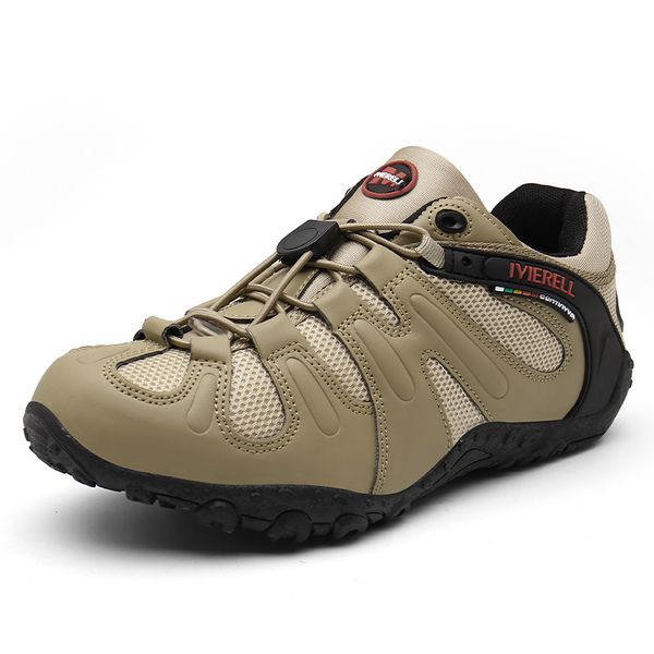 

outdoor men hiking shoes anti-slip trekking sneakers man waterproof breathable tactical combat army boots desert training shoes, Black