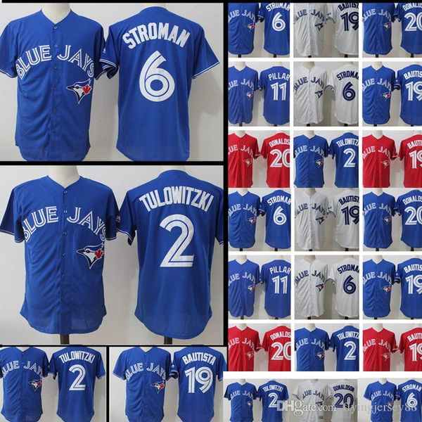 

6 Marcus Stroman 29 Joe Carter 12 Roberto Alomar Toronto Blue Men Jays Jersey Men's 11 Kevin Pilar 19 Jose Bautista Jerseys Embroidery