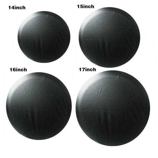 

wheels accessories pu spare tire tyre wheel cover pure black 14" 15" 16" 17" inch for ka spare tire