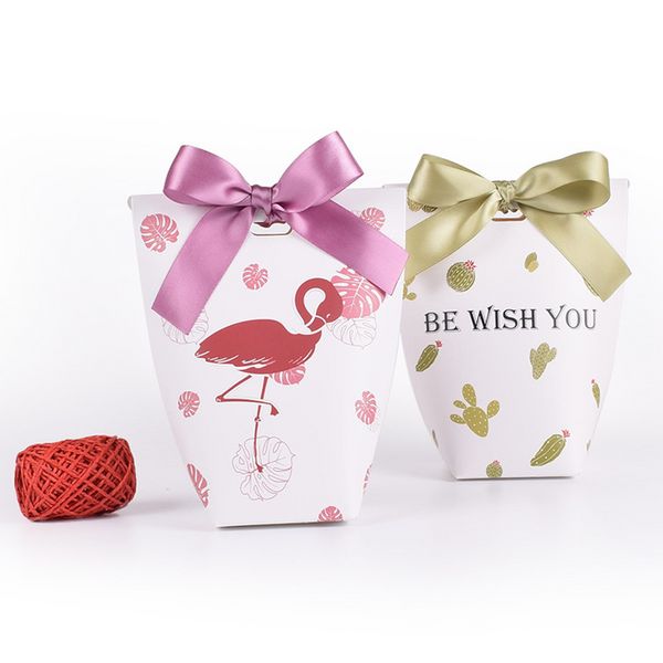 

gift wrap 10pcs creative candy color flamingo folding box exquisite fshion jewelry boxes biscuit wedding packing