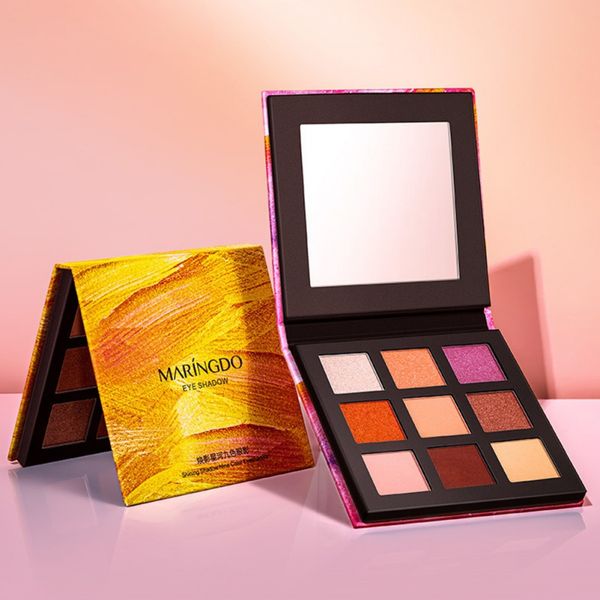 

палитра теней голографическая блестящая матовый блеск пигмент тени pallete metallic алмазные палитры макияжа 9-colors новый #