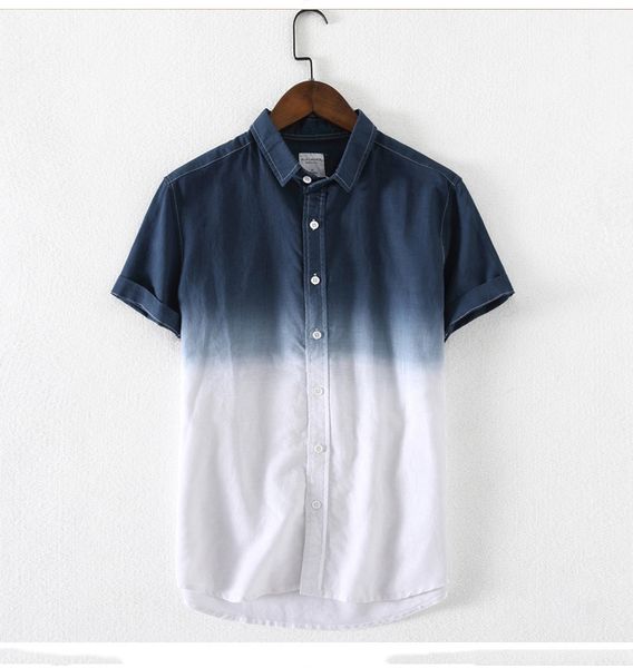 

mens designer shirts short sleeve luxury fashion gradient color tshirt boys loose breathable casual shirt new arrive top, White;black