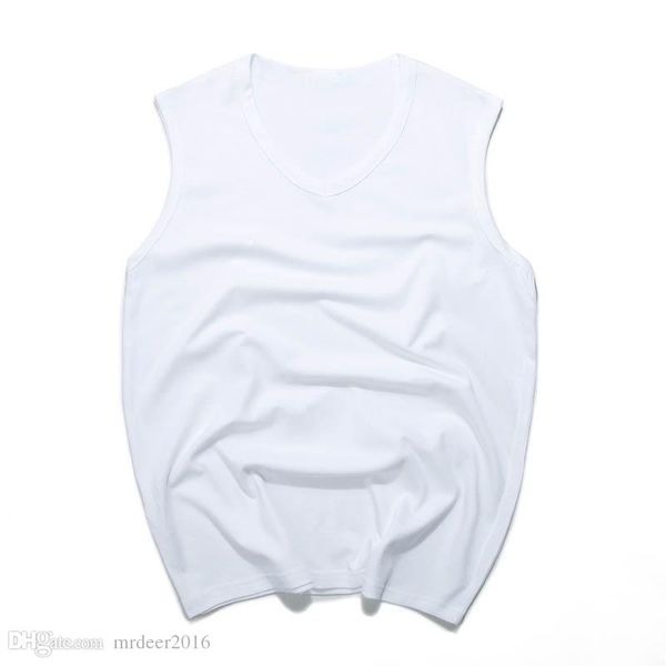 

2017 18 white v-neck no sleeve t-shirt