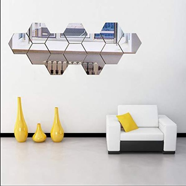 

home decorative hexagonal acrylic mirror sheet plastic mirror tiles for home living room bedroom sofa tv background wall decal