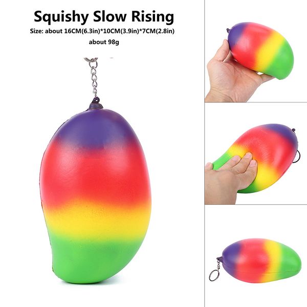 

huge mango squishies toy fruit imitation squishy scented jumbo kawaii slow rising phone pendant for student decompression toy