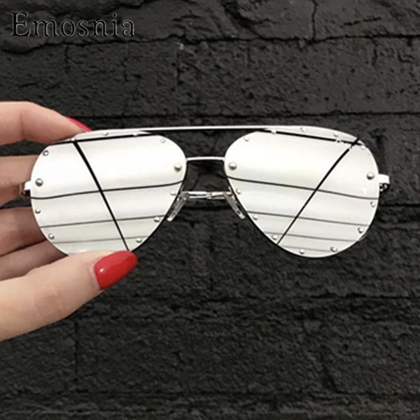 

emosnia pilot modis sunglasses feminino 2019 classic vintage luxury women brand designer sun glasses shades uv400, White;black