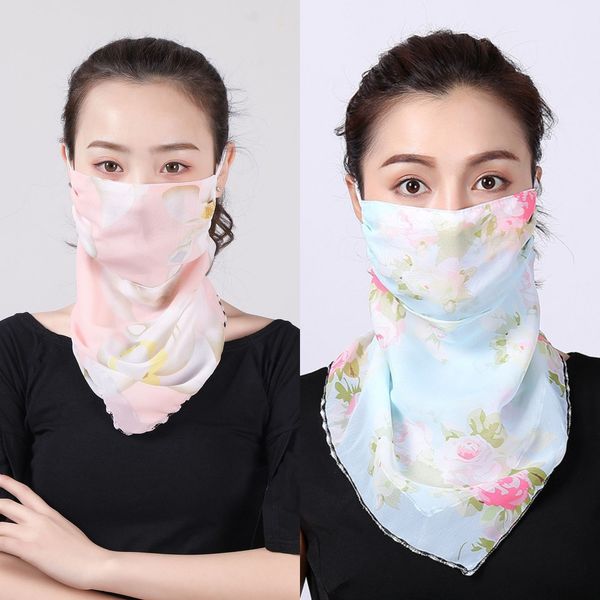 

sl7f1 summer sunscreen scarf scarf onesunscreen multi-function hanging ear full face covering mask neck chiffon, Black