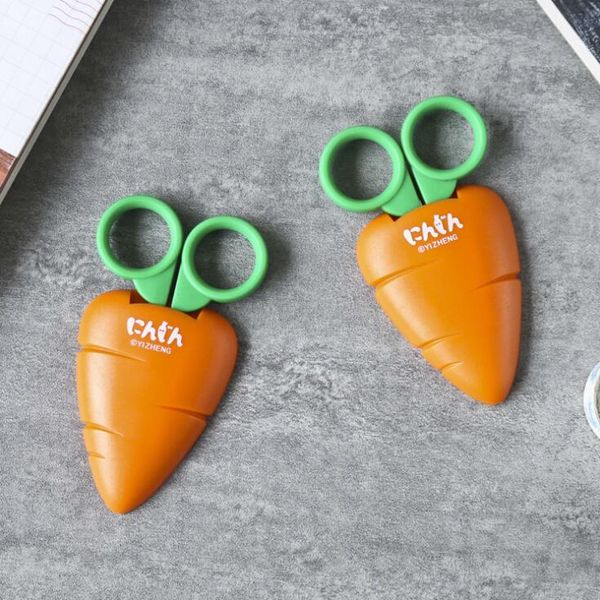 

2020 sharkbang kawaii carrot handmade scissors students diy card p pattern cutting scissors school children stationery, Blue;orange