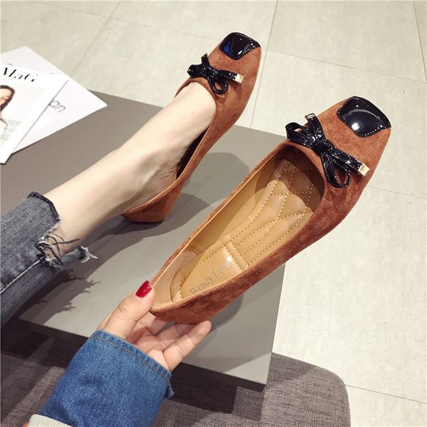 

женщины одиночной обувь смешанного цвета боутите балетки мягкого дна горок бездельников флки кожи лоскутным moccasion женщины 35-41 ns23, Black